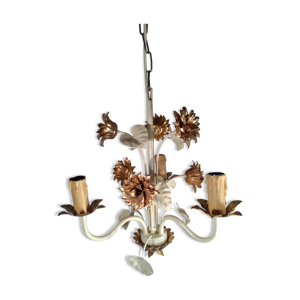 Lustre 3 branches métal - beige