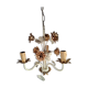 Lustre 3 branches métal laqué beige et or
