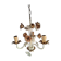 Lustre 3 branches métal laqué beige et or