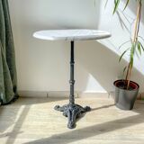 Authentic Parisian Bistro Table - Marble and Cast Iron, 1920s Style
