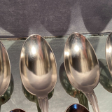 Suite of 12 large spoons silver metal decoration shell Louis XV Boulenger