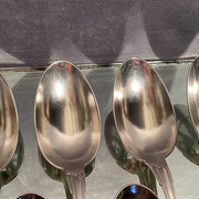 Suite of 12 large spoons silver metal decoration shell Louis XV Boulenger