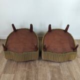 Pair of velvet toad armchairs