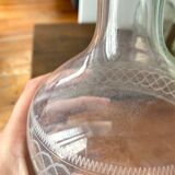 Vintage 60s chiseled glass decanter