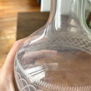 Vintage 60s chiseled glass decanter