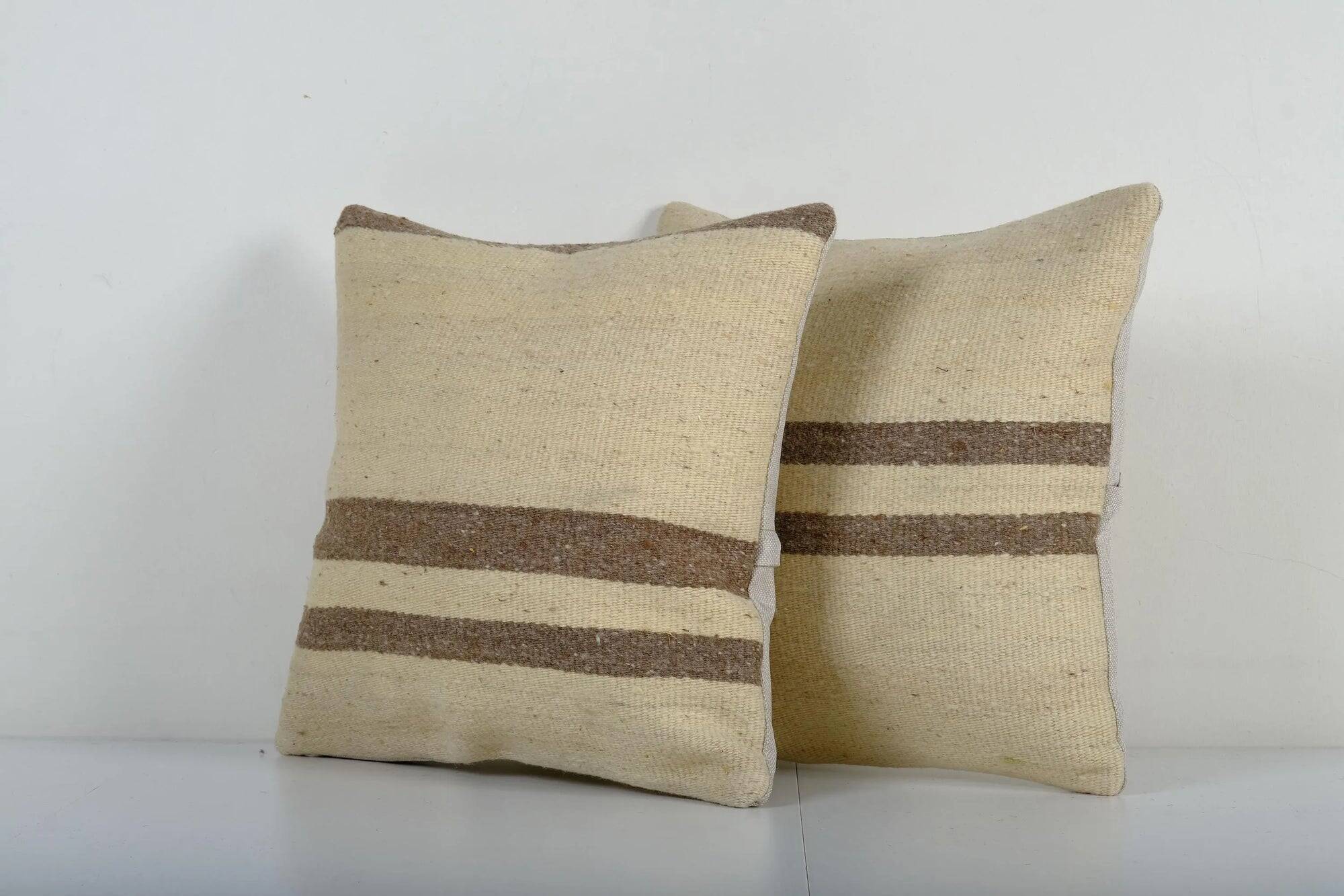 Set of 2 vintage kilim cushion covers 41x41 cm