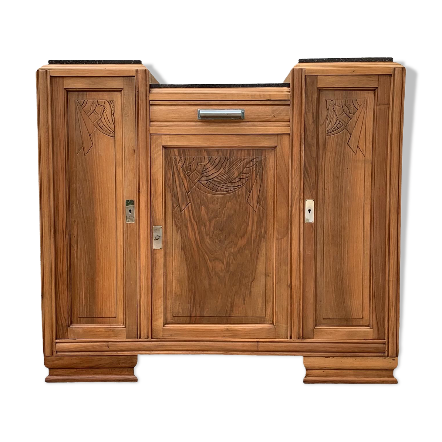 Parisian art deco buffet walnut brut massive 1920