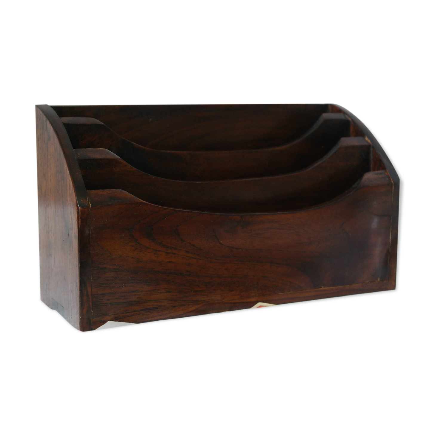 Vintage mail holder in cherry wood