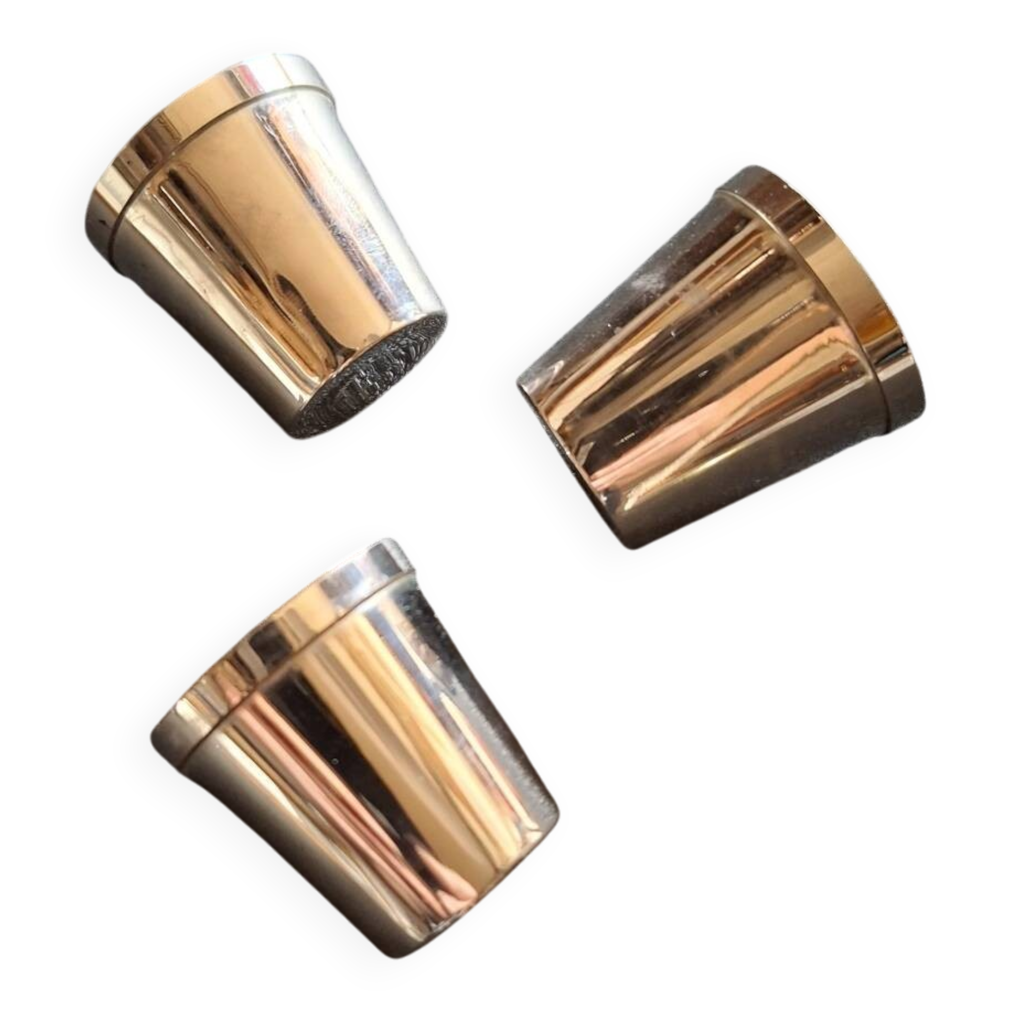 Set of 3 silver-plated shot glasses