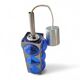 Blue glass / chrome hanging light / 1980s / Temde Swiss