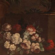 Peinture italienne antique nature morte aux fleurs du XVIIIe siècle