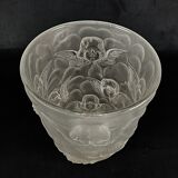 Vase "Cherubs" vintage glass pressed