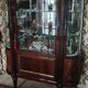 Louis XVI style display cabinet in varnished mahogany wood.