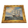 Large Marine Painting 3-Mast Sailing Ship - Sunset Sky