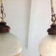 Pair of art deco style frosted glass globes