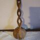 Twisted wooden spoon carved hands vintage folk art