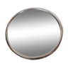 Plateau miroir art deco en chrome et bakelite annees 60 forme ronde