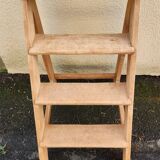 Solid wood step stool, sanded, from the 1960s-1970s.