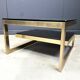 Vintage 23kt gold layered G shaped coffee table by Belgochrom, 1970s