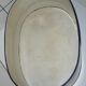 Oval basin 60 cm in white enamelled sheet metal, dark blue border