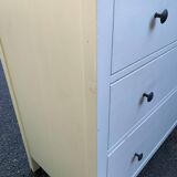 Scandinavian white and solid wood chest of drawers with 3 drawers