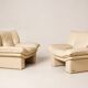 Nicoletti — Pair of lounge chairs "Ambassador" in cream leather