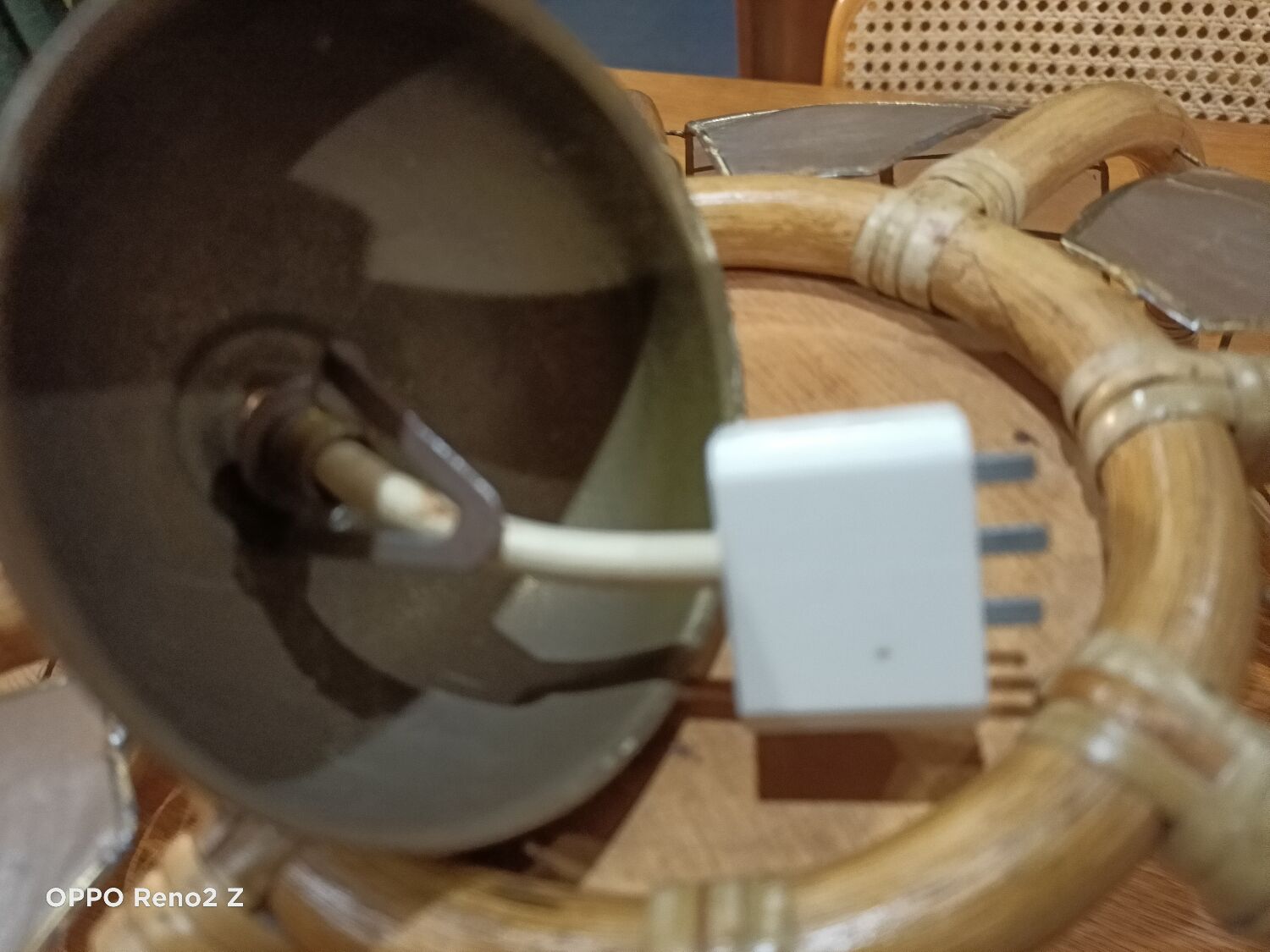 Suspension nacre et bambou