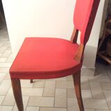 Red skaï chair