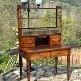 19th century flamed mahogany stepped desk