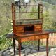 19th century flamed mahogany stepped desk