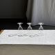 Set of 3 vintage stemmed glasses in clear glass H14 D10