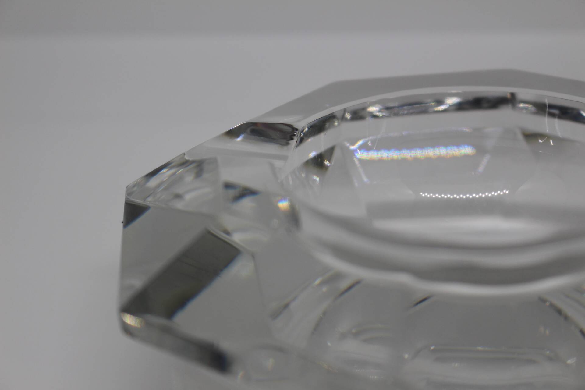 Val St Lambert octagonal crystal ashtray