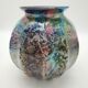 Vase lacquer line blue iridescent Jean Noël Bouillet