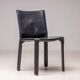 Elephant grey leather Cab Dining dining chair by Mario Bellini for Cassina