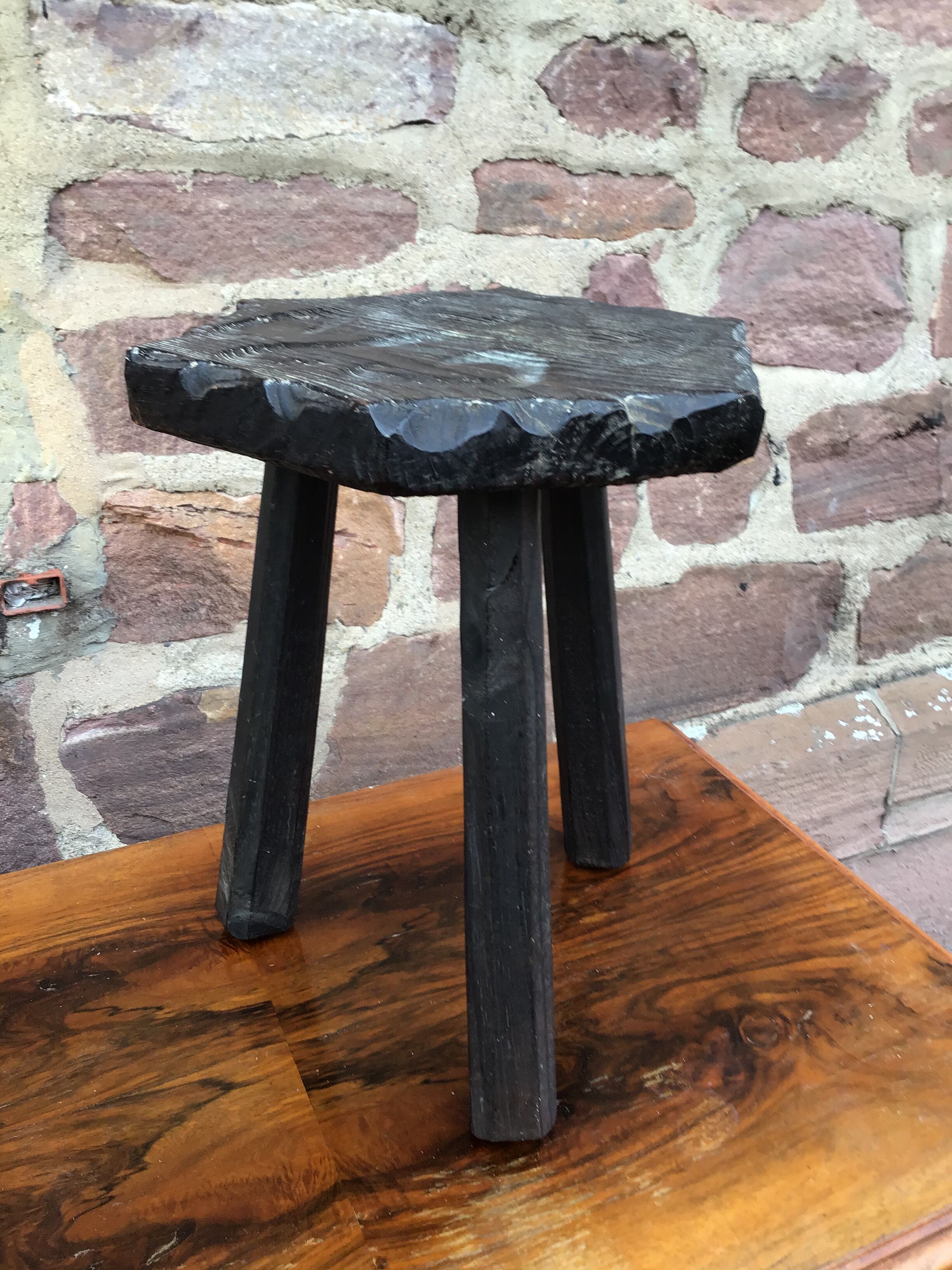 Vintage wooden farm stool