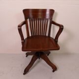 Antique oak office armchair