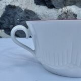 Set of 3 white porcelain cups with pink edging Schirnding Bavaria