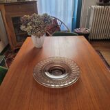 Large smoked glass bowl with star engraving – 1950s