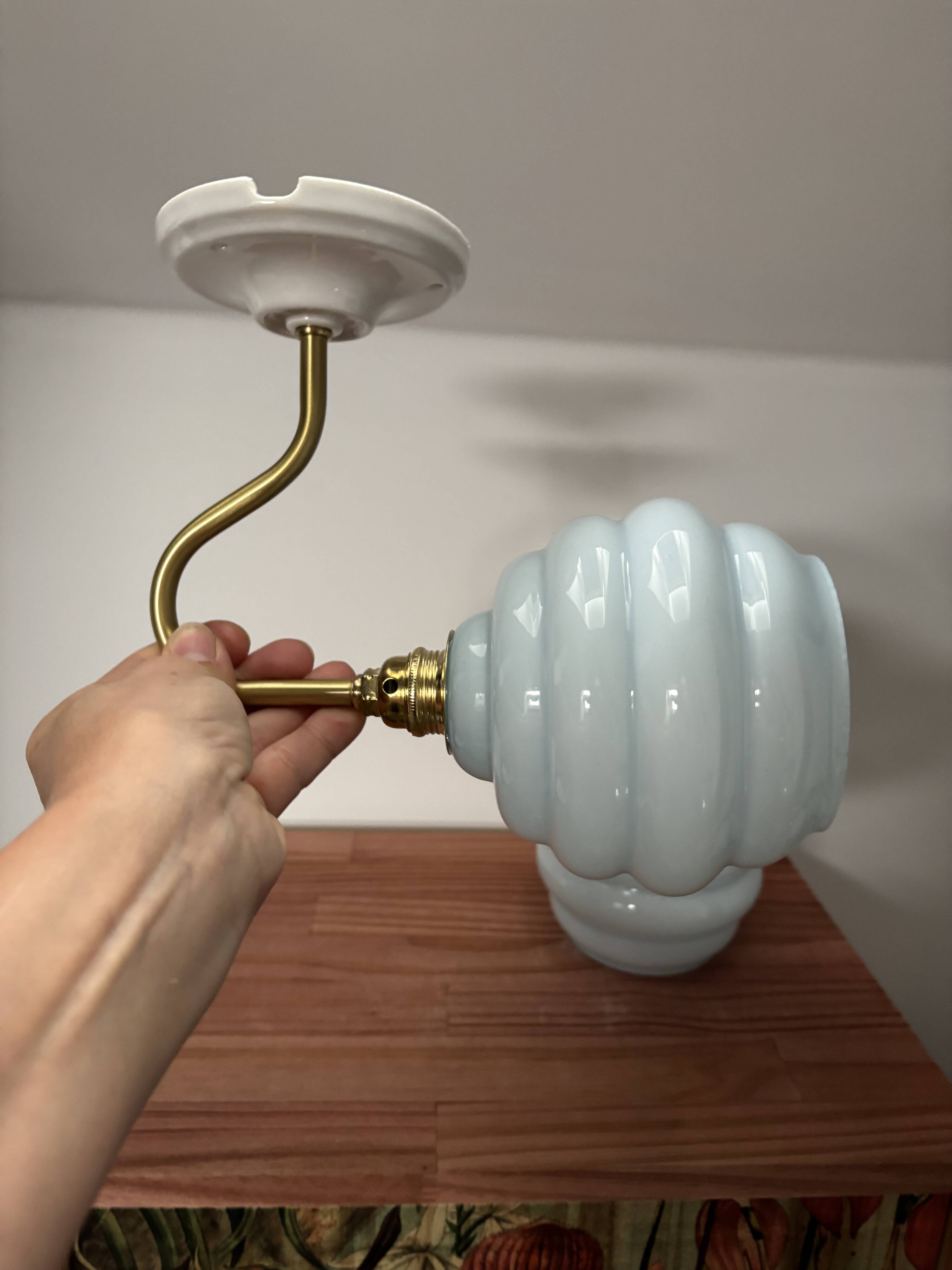 Pair of Art Deco swan neck wall lights