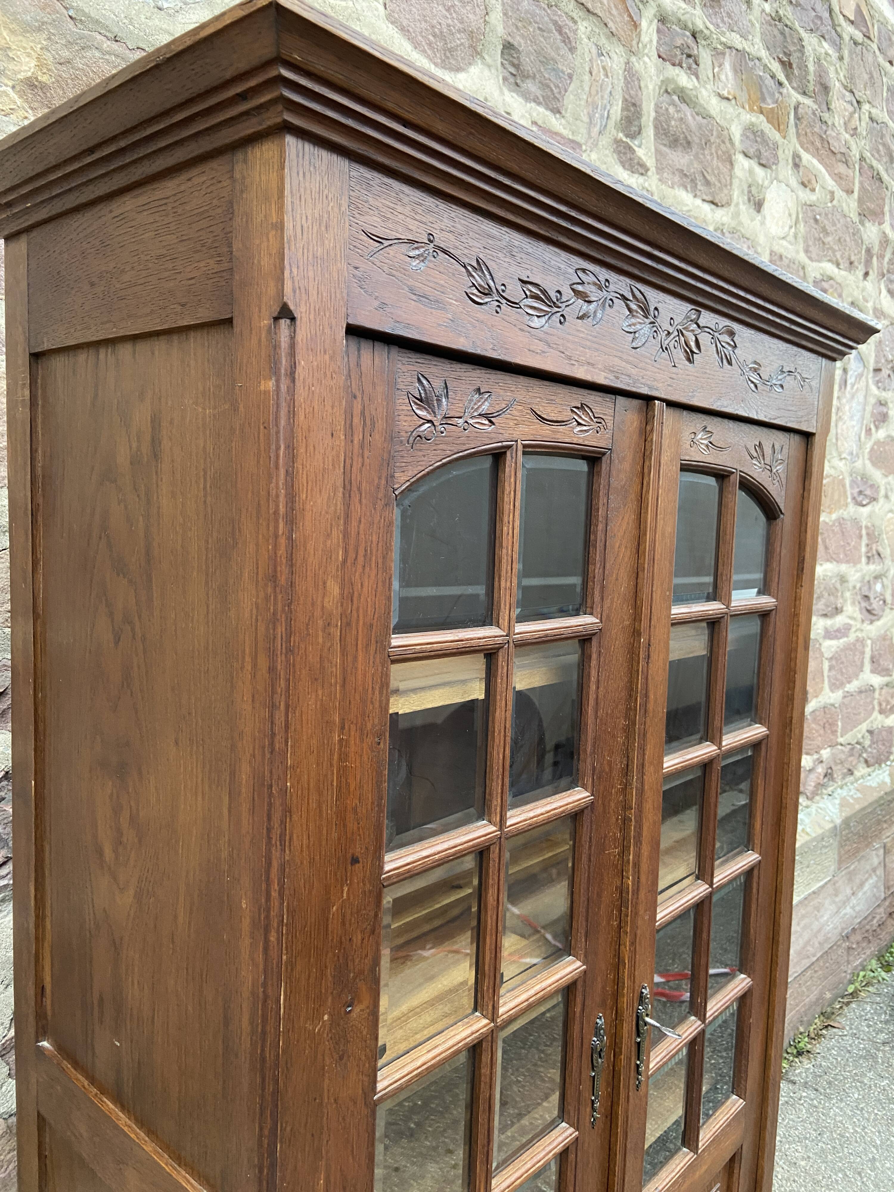 Display Cabinet Silver Cabinet Bookcase Provence Rocaille Louis XV Carved Oak 1920