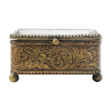 Antique jewelry box Napoleon III in brass and beveled glass