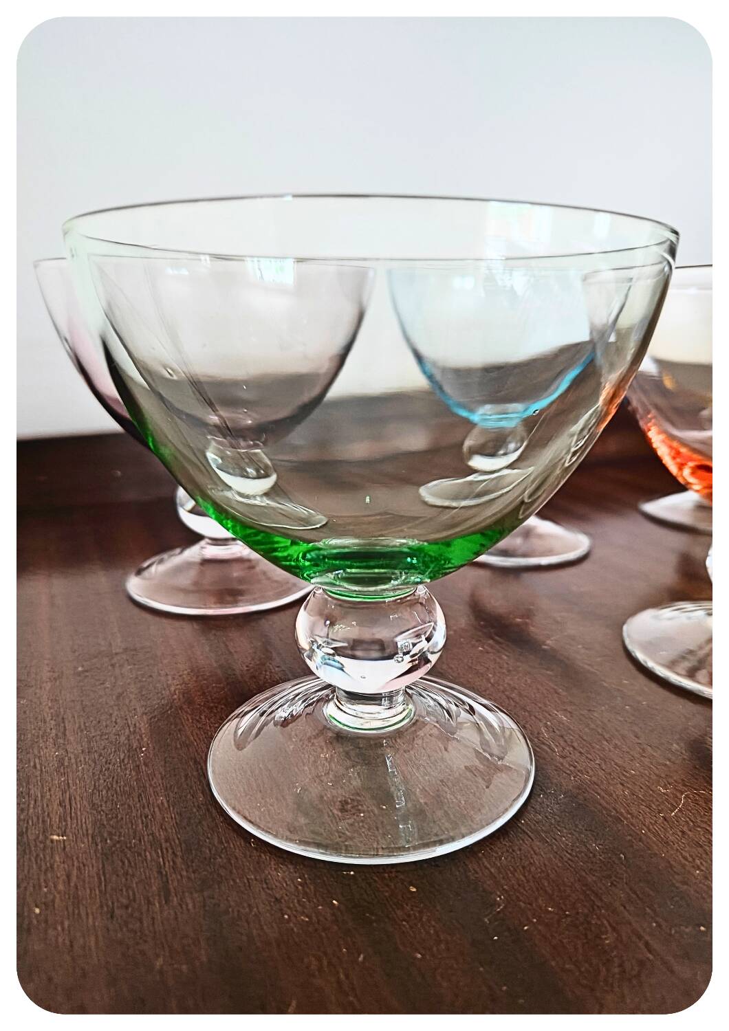 Coupes en verre coloré - lot de 6