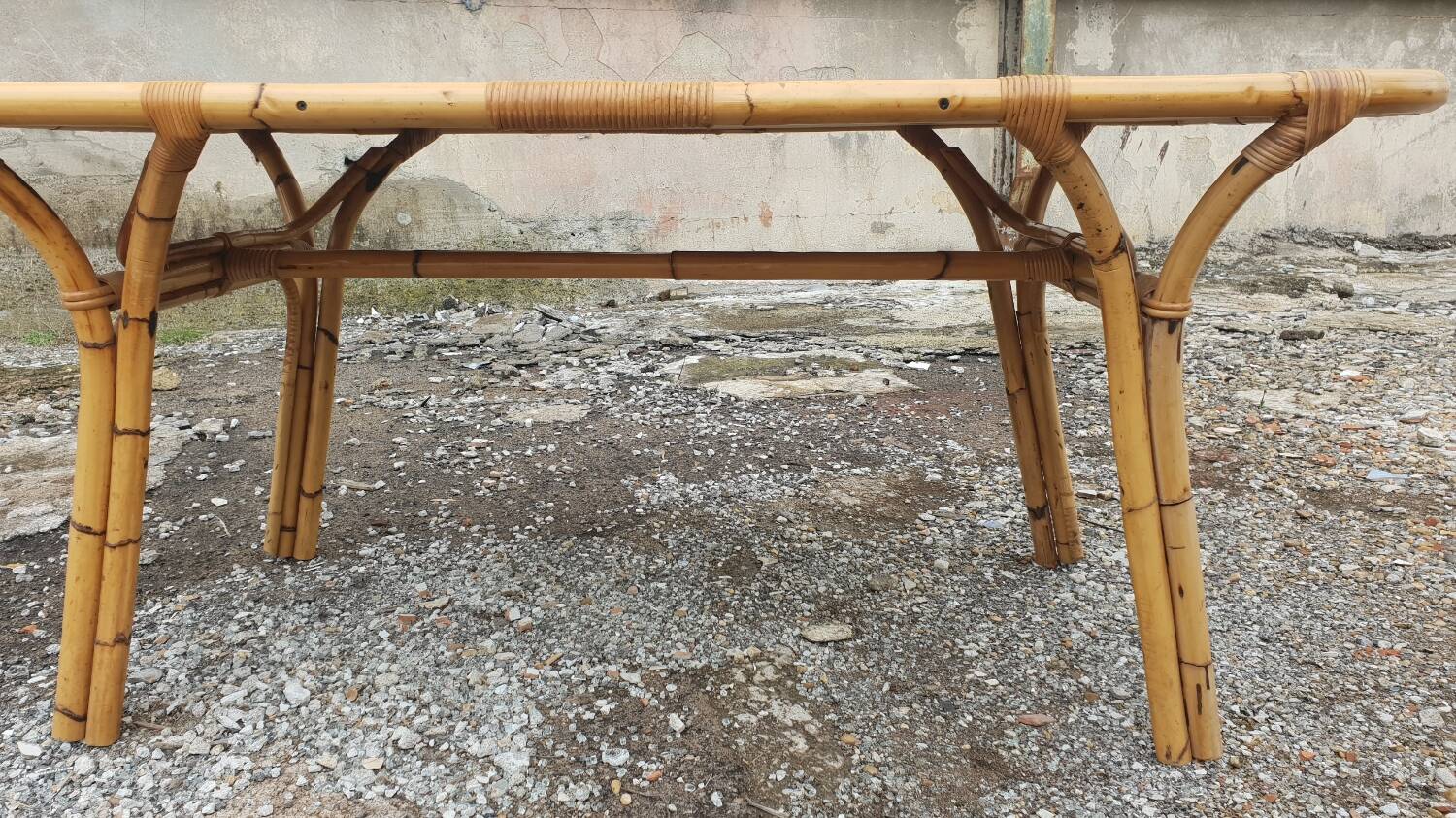 1970s rattan dining table