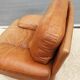 Fauteuil club lounge cuir cognac design 1970