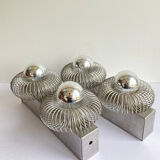 Vintage pair wall lamps spring lamp Andrea Lazzari design 70s Italy