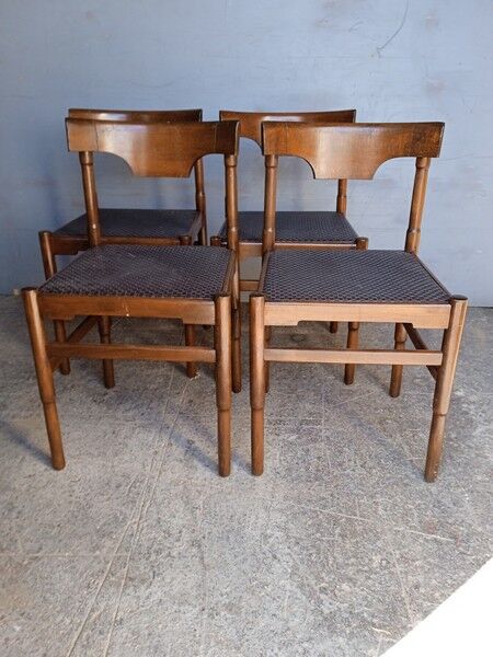 4 Scandinavian wooden chairs 1960