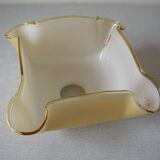 Old globe lampshade pendant in white caramel glass vintage decorative light fixture