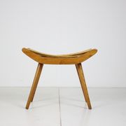Tabouret en bois du milieu du siècle/ ULUV, Tchécoslovaquie