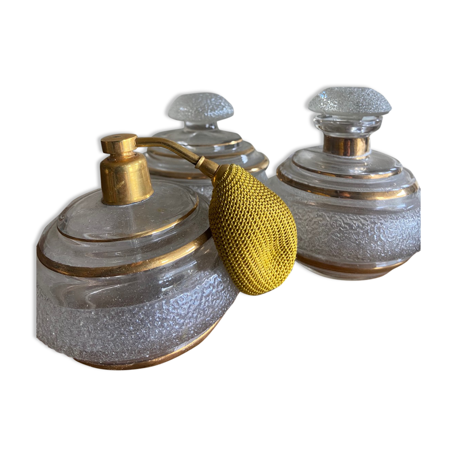 Trio of glass toiletries