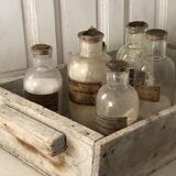 Set of 6 old apothecary bottles